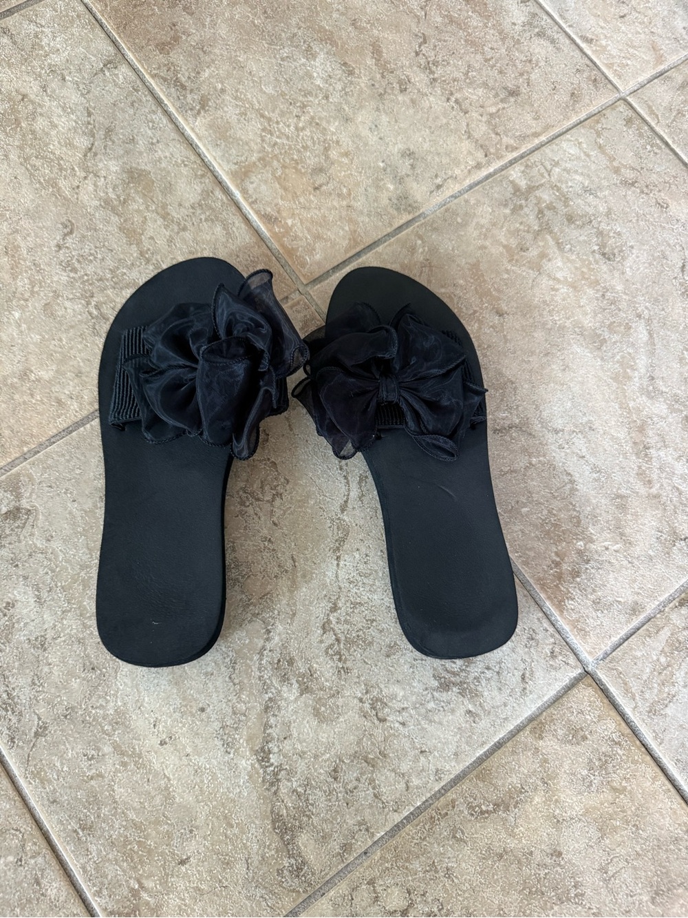 Women’s Black Floral Slide Sandals